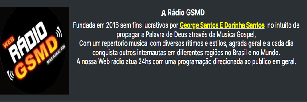 WEB RADIO GSMD GOSPEL A MAIS OUVIDA DO RN